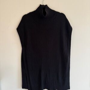 Banana Republic Mock Neck Knit Long Sweater Vest Poncho XS/S Runs Big